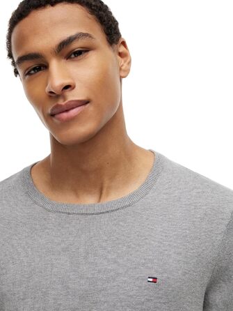 Чоловічий бавовняний джемпер Tommy Hilfiger Essential Cotton Crew Neck сірого кольору (Medium Grey Heather), розмір 3XL