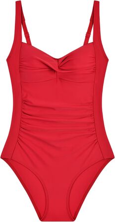 Купальник жіночий винтажний Push Up Monokini великого розміру (C-DD) з підтримкою, червоний, 44