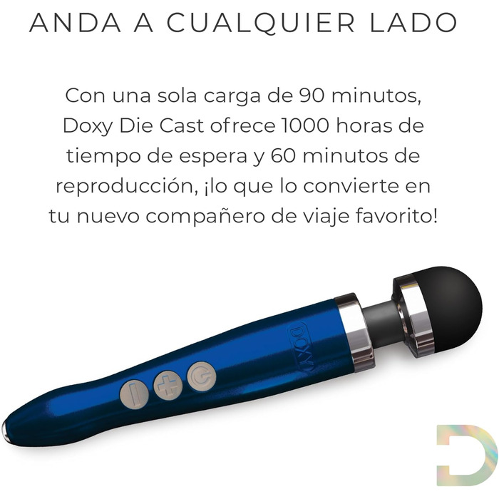 Масажер для тіла Doxy Die Cast 3: перезаряджуваний жіночий вібратор Magic Wand (блакитний)