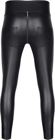 Чоловічі легінси з ефектом мокрого блиску, чорні, висока талія, з блискавкою спереду та ззаду, скінні, еластичні. Розмір L, чорний колір