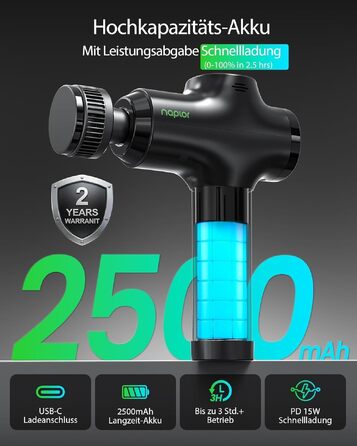 Перкусійний масажер Naplor Massage Gun з функціями підігріву та охолодження для м'язів