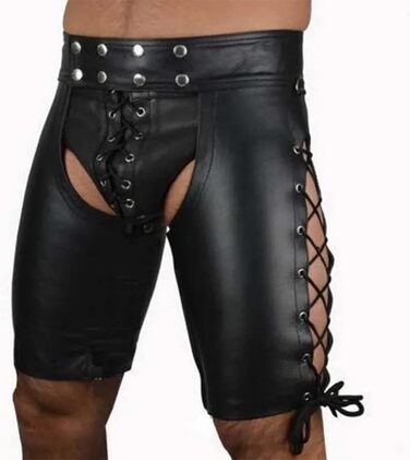 Боксери-шорти з еластичної шкіри (PU) для клубів та еротичних вечірок, чорного кольору, розмір XL