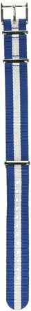 Нейлоновий ремінець для годинника Timex TW7C07600 NATO, 18 мм, синій з білими смугами