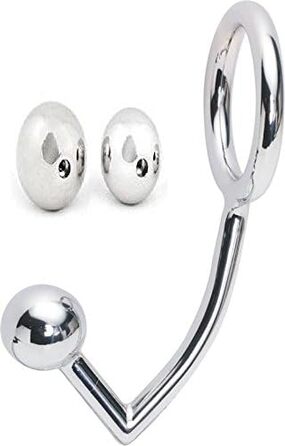 Набір анального хука та кільця для пеніса з кульками (30 мм, 40 мм, 50 мм), металевий, з кільцем для яєчок та гачком для бондіджу