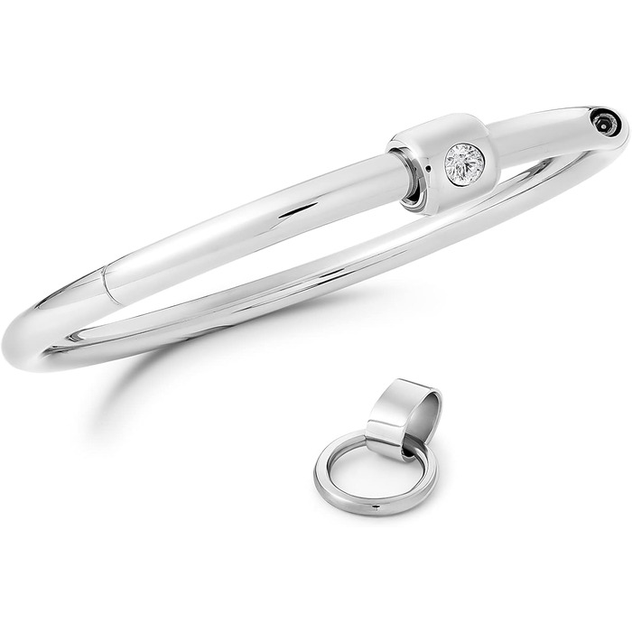 Металевий намисто-чокер з кільцем та знімними кулонами (HB01), внутрішній діаметр 130 мм