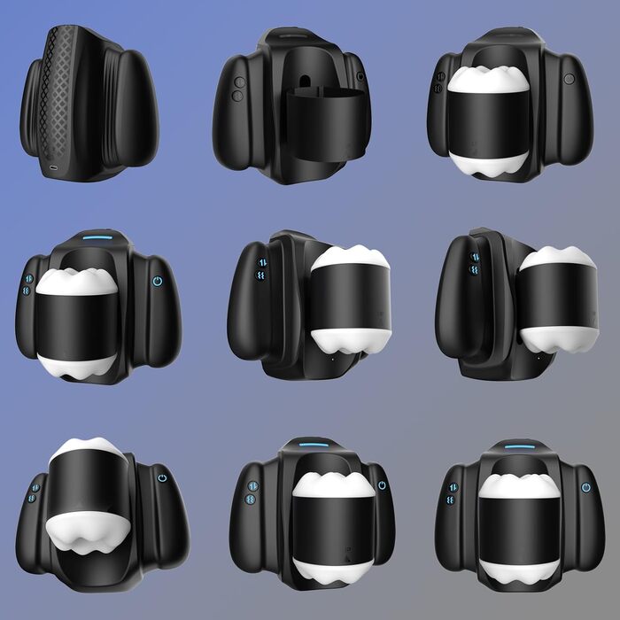 Електричний мастурбатор з тримачем для телефону, 10 вібрацій, телескопічна функція, керування через додаток для чоловіків