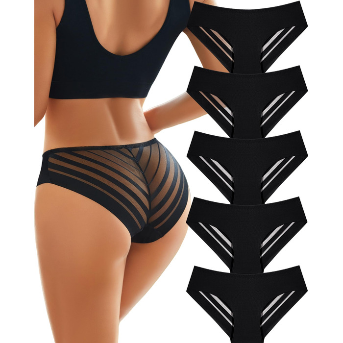 5 шт. труси жіночі мереживні, безшовні, сексуальні, бавовняні, кольори: чорний, білий, кремовий, рожевий, темно-фіолетовий (S)