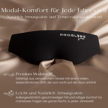 Маска для сну Proglobe Luxe 3D — світлонепроникна м'яка маска для очей для сну на спині та боці, дихаюча та комфортна (чорна)