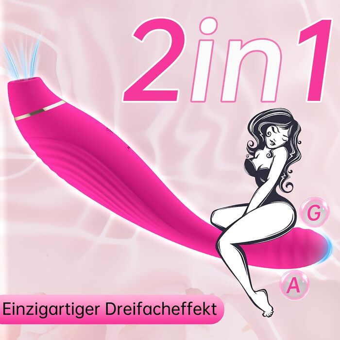 Набір вібраторів для жінок PLNTLE: секс-іграшки з 10 режимами вібрації та 10 режимами сукції, тихий, водонепроникний (IPX7), для пар та одиночок