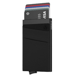 Чоловічий картхолдер VULKIT з RFID/NFC захистом, міні-гаманець для 5-7 карт та купюр, чорний