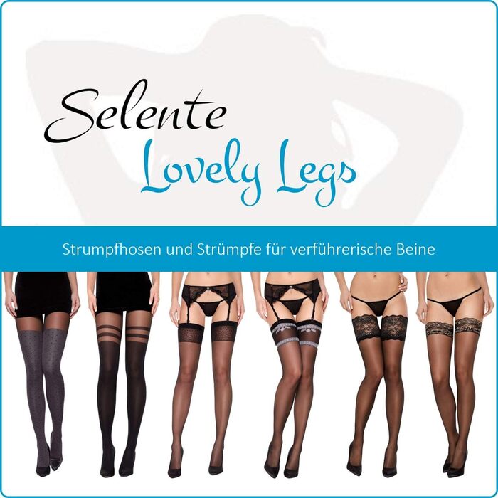 Чорні шкарпетки Selente Lovely Legs з червоною декоративною строчкою, 20-60 DEN, виготовлено в ЄС (S)