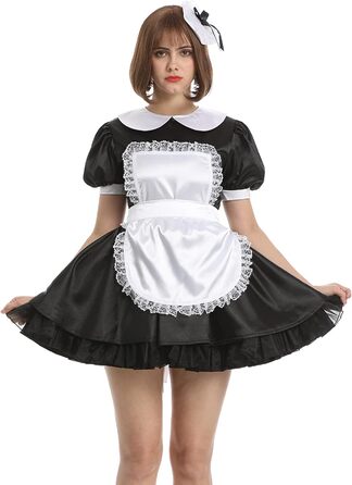 Сукня горничної Sissy French Maid чорного кольору з атласною стрічкою, чорний колір