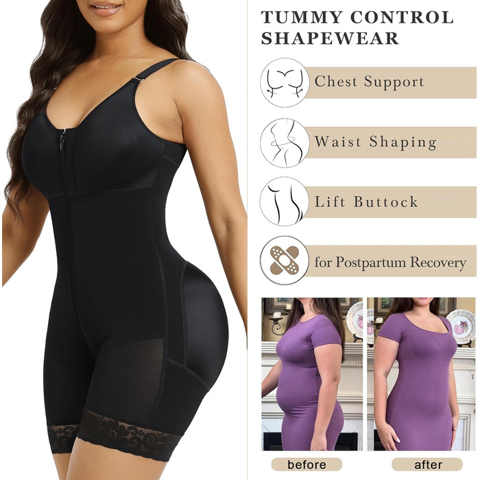 Корсет-боді YIANNA для жінок, форма корегуюча, чорний. З вбудованим бюстгальтером, сильний ефект корекції фігури, модельний корсет-боді.