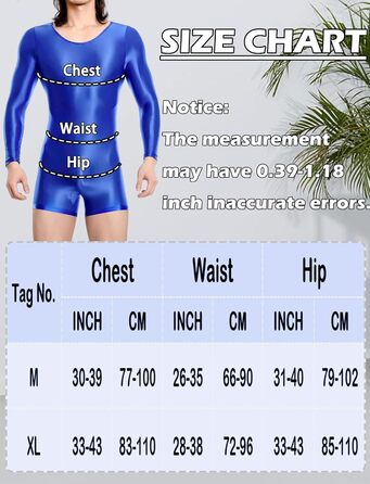 Чоловічий боді з довгими рукавами AIEOE, блискучий, з довгими рукавами, для плавання, XL