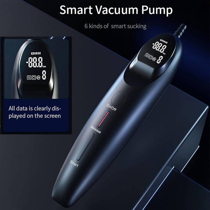 Електричний масажер для клітора та вагіни, вакуумний стимулятор, USB, чорний