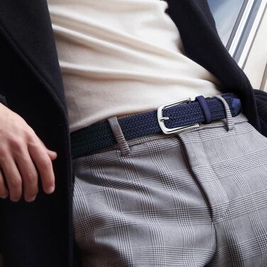 Набір еластичних ременів MATLAB для жінок та чоловіків, ткані пояси (чорний + синій), довжина 110 см, 2 шт.