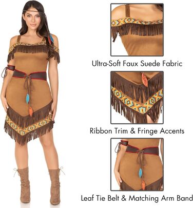 Костюм Індіанської Принцеси від Leg Avenue, Коричневий, Розміри S/M (36-38) та M/L (40-42)