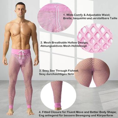 Чоловічі шорти YUFEIDA з сітчастою в'язки, рожеві, L. Дихаючі спортивні лосини з регульованою талією
