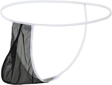 Чоловіча прозора трусика-стрінги BIATWOWR - чорний колір, розмір XL. Зручні, дихаючі, з м'якого матеріалу.