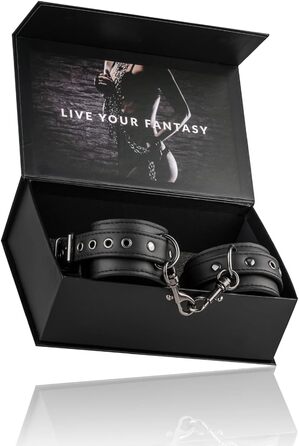 Набор наручників на зап'ястя з шкіри, регульовані, для бондейджу, фетишу, SM, Easytoys