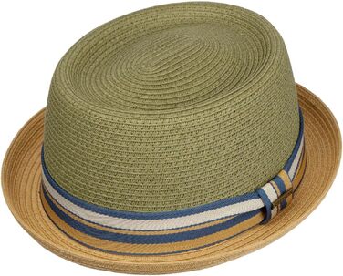 Солом'яний капелюх Stetson Icano Pork Pie з UV-захистом 40 ПФФ, унісекс, весна-літо, колір хакі, розмір XL