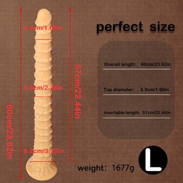 Яexx Гігантський Вібратор 46 см: Вібратор для чоловіків та жінок, стимуляція простати, ануса, G-spot