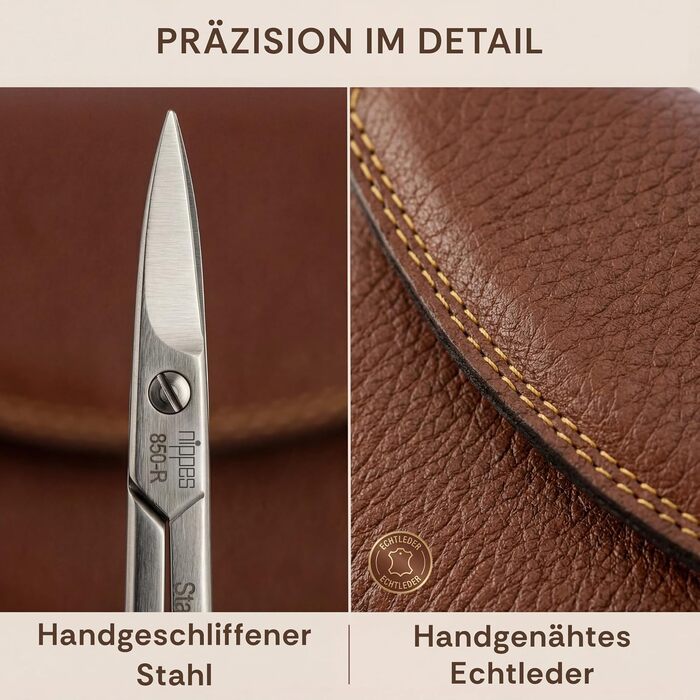 Манікюрний набір Nippes Solingen Classic, 7 предметів, нержавіюча сталь, у шкіряному чохлі