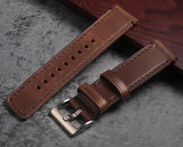 Шкіряний вінтажний ремінець для годинника Horween зі швидким This-затискачем, натуральна шкіра, 24 мм