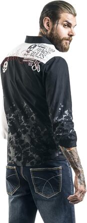 Чоловіча сорочка Rock Rebel з рок-принтом XXL чорно-біла