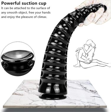 Анальний плагін YXBLV Extra Large 33см з присоскою для масажу G-точки та простати. Іграшка для дорослих, чорний.