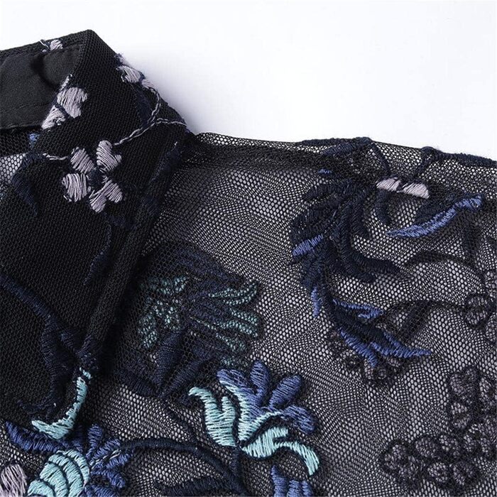 Чоловіча сорочка Deepsko з мереживом та квітковим візерунком, прозора сітка, жовта, розмір EU S-M