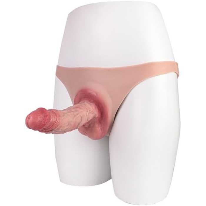 Силіконовий реалістичний пеніс-чохол з імітацією вен та яєчок, 18 см. Чохол для збільшення та подовження пеніса. Для чоловіків.