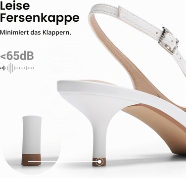 Жіночі туфлі-слінгбеки DREAM PAIRS на підборах kitten heel, білі, розмір 43 EU