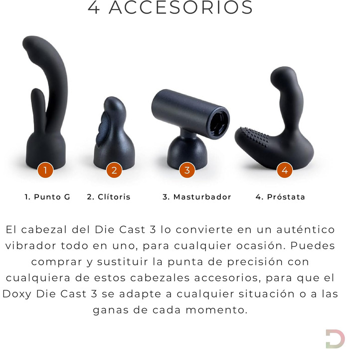 Масажер для тіла Doxy Die Cast 3 - перезаряджуваний вібратор-масажний стрижень для жінок (Tigerin)