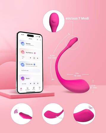 Lovense Lush 2 - вібратор для жінок, набір з 1000+ режимів, Bluetooth, дискретний та тихий, для подорожей та особистого використання