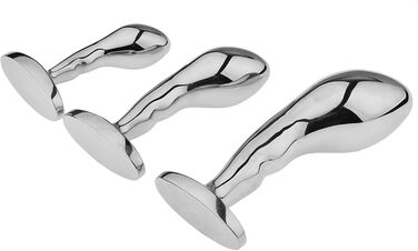 Анальний дildo з нержавіючої сталі, 3 розміри (S/M/L), вигнутий, для чоловіків та жінок, анальний масажер, SM іграшка, сріблястий