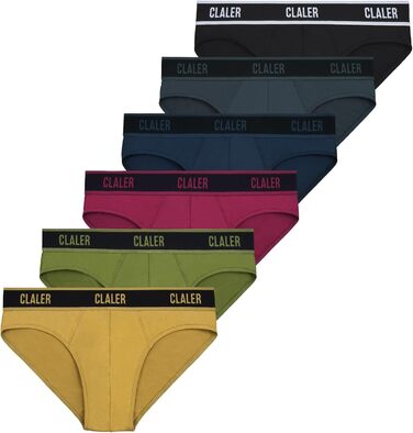 Чоловічі труси CLALER з бамбука (6 шт.) - дихаюча спортивна білизна з антибактеріальним ефектом, чорний+сірий+синій+червоний+зелений+жовтий