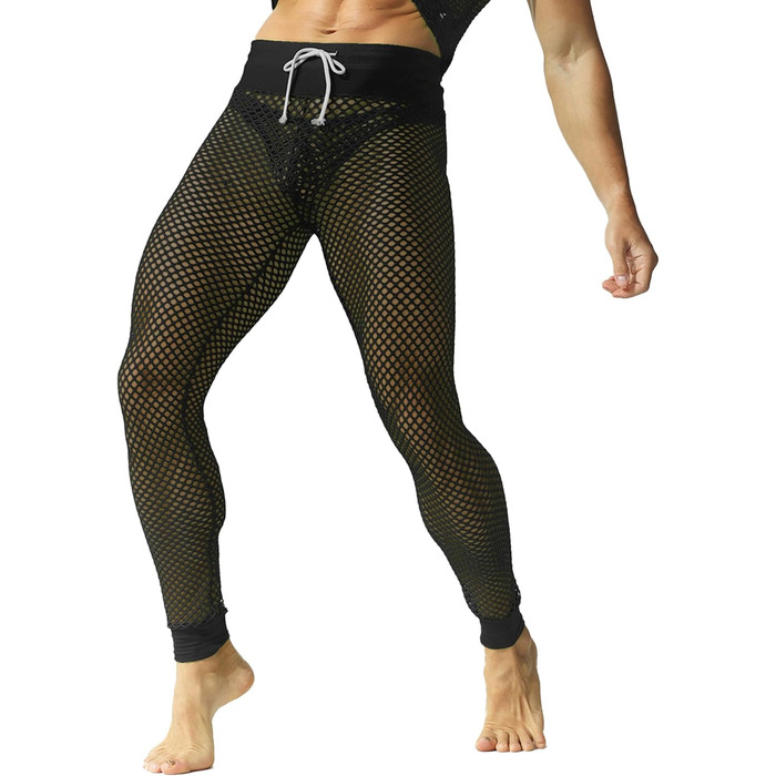 Шорти-сетка YUFEIDA для чоловіків: дихаючі спортивні шорти-лосини з регулюванням (Чорний, L)