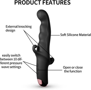 Вібратор Rabbit Realistischer Vibrator для жінок: G-точка, ануса, 10 режимів, тихий, Rose Rot