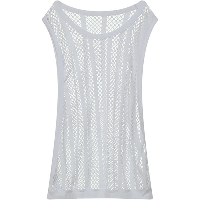 Чоловіча майка з сіткою, без рукавів, смугаста мереживна футболка, прозора білизна XL білий колір