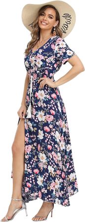 Сукня максі А-силуету VintageClothing жіноча, темно-синя (L, 75% бавовна)