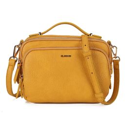 Жіноча сумка через плече Gladdon: маленька шкіряна сумка-кросбоді з блискавкою та широким жаккардовим ременем
