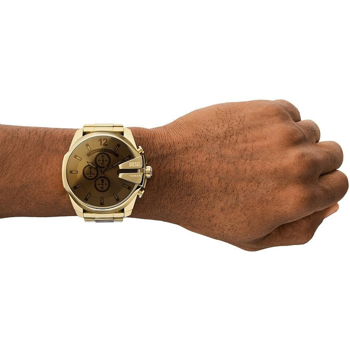 Чоловічий годинник Diesel Mega Chief Chronograph зі сталевим браслетом (Yellow Orkus)