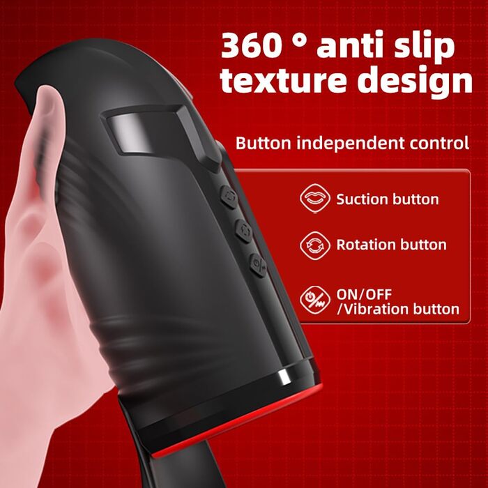 Електричний мастурбатор JFRong з 10 режимами вібрації та 5 режимами ротації для чоловіків - автоматичний масажер з 3D стимулятором