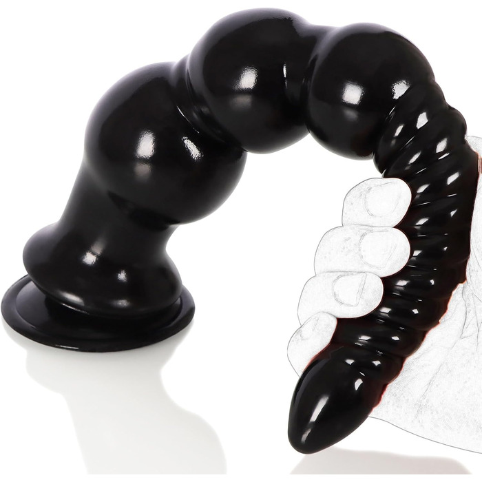 Анальний масажер Qiyasex Langer Analdildos з присоском, XXL великий, для простати, тренажер ануса, синій