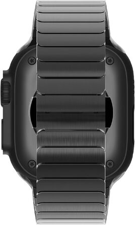 Сталевий ремінець-браслет CHANCHY для Apple Watch Ultra 2/1, Series 11/10/9/8/7/6/5/4/3/2/1, SE — металевий замінний ремінець, чорний, 38/40/41/42mm