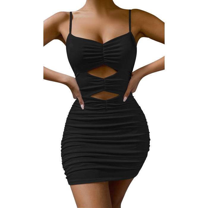 Коротке облягаюче міні-плаття Partykleid для вечірок та клубу, чорне, розміри XS-L