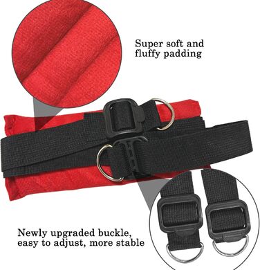 Любовне крісло-гойдалка BDSM Deluxe для дорослих, червоне: комплект з кріпленням до стелі, 4 широкі подушки, 3 пенісні кільця, батог, витримує до 150 кг