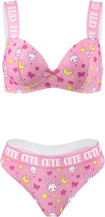 Піжамний комплект LittleForBig для жінок: топ-камізол та танга з бюстгальтером-бралеткою, спортивний стиль, рожевий, XL