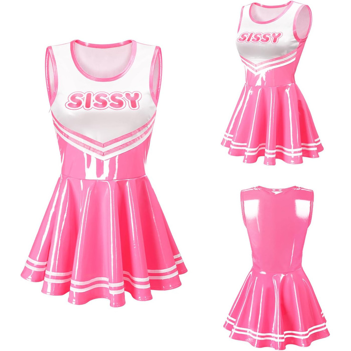 Комбінезон жіночий без рукавів з екошкіри, блискучий, обтислий, металік, рожевий, розмір L